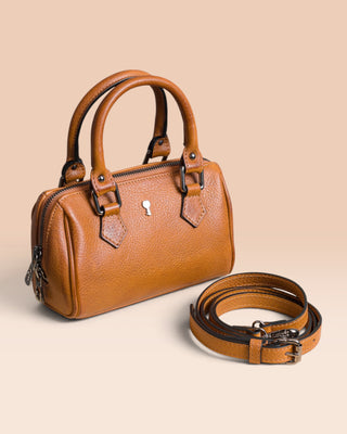 Women’s Crust Leather Structured Handbag - STEVEN