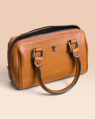 Women’s Crust Leather Structured Handbag - STEVEN