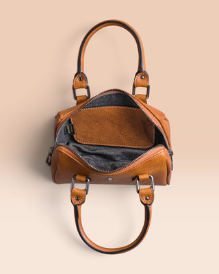 Women’s Crust Leather Structured Handbag - STEVEN