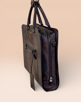 Borsa da lavoro per laptop in pelle nabuk - GALLA NUBUCK