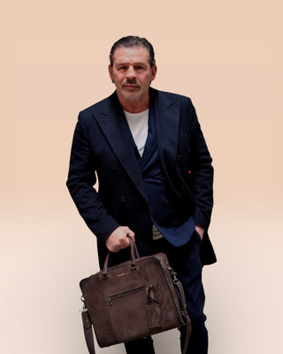 Borsa da lavoro per laptop in pelle nabuk - GALLA NUBUCK