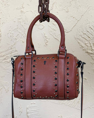 Women's Studded Leather Bowler Bag - DOM MAGIC