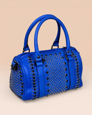 Women's Studded Leather Bowler Bag - DOM MAGIC