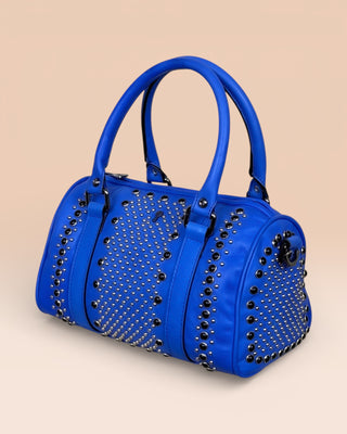 Women's Studded Leather Bowler Bag - DOM MAGIC