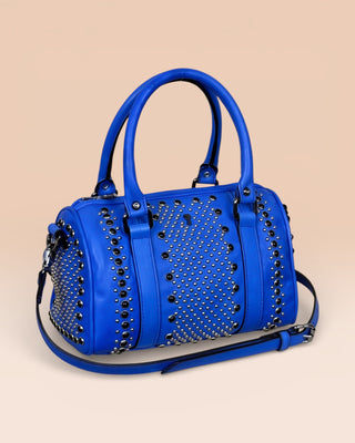 Women's Studded Leather Bowler Bag - DOM MAGIC
