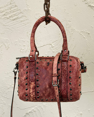 Women's Studded Leather Bowler Bag - DOM MAGIC