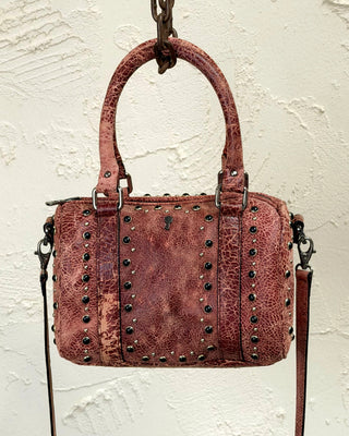 Women's Studded Leather Bowler Bag - DOM MAGIC