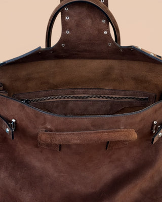 Borsa in camoscio borchiata - GINEVRA MEDIUM