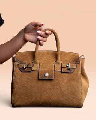 Women's Suede Bag - GINEVRA Small Suede