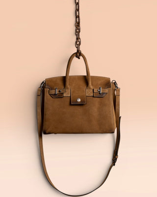 Women's Suede Bag - GINEVRA Small Suede