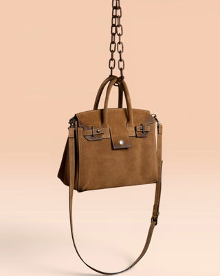 Women's Suede Bag - GINEVRA Small Suede