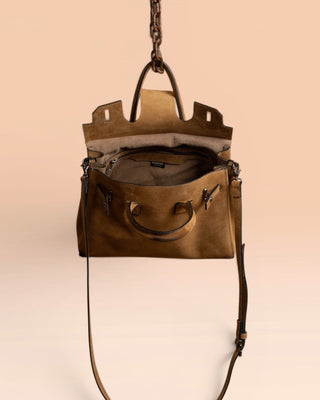 Women's Suede Bag - GINEVRA Small Suede