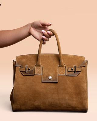 Women's Handmade Suede Bag - Ginevra Medium