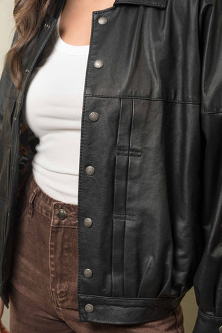 Women’s Oversized Leather Jacket - JASMINE