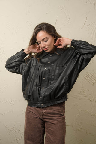 Women’s Oversized Leather Jacket - JASMINE