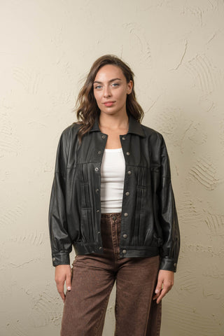 Women’s Oversized Leather Jacket - JASMINE