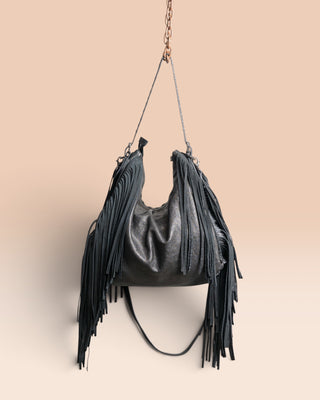 Women's Lambskin Leather Fringe Bag - VENICE NEW ZEALAND