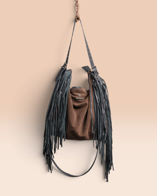 Women’s Lamb Suede Fringe Bag - VENICE