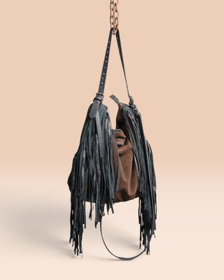 Women’s Lamb Suede Fringe Bag - VENICE