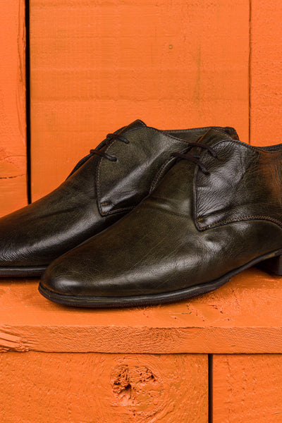 Benheart Amato 5999 men's lace-up leather Derby shoes in Bosco color, close up.