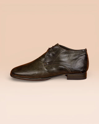 Benheart Amato 5999 men's lace-up leather Derby shoes in Bosco color, side view.