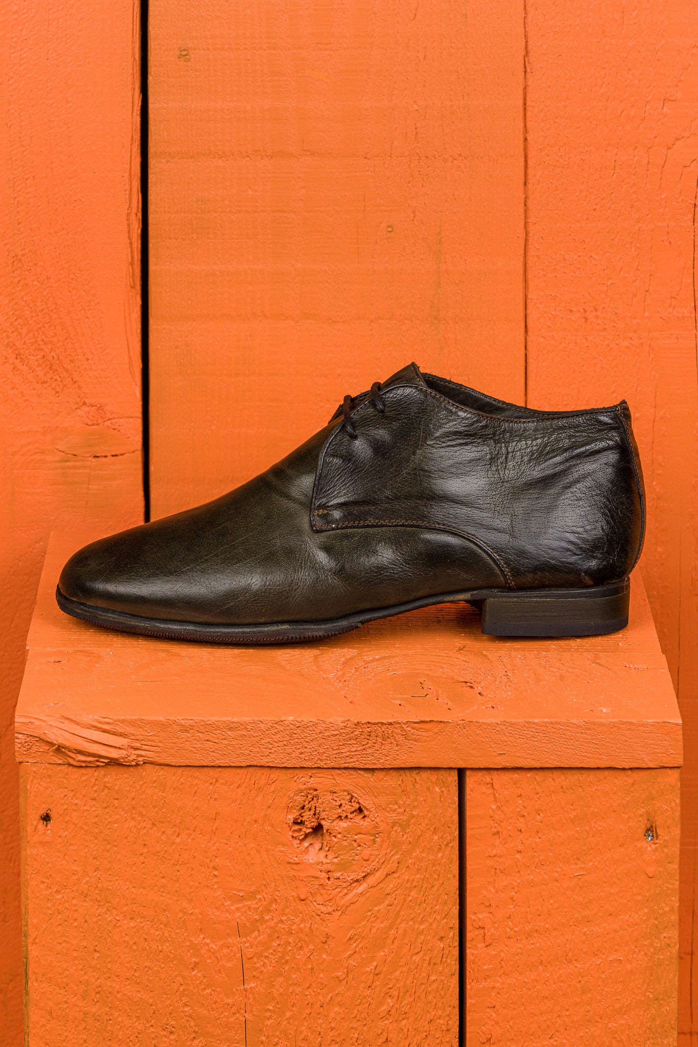 Benheart Amato 5999 men's lace-up leather Derby shoes in Bosco color, side view.