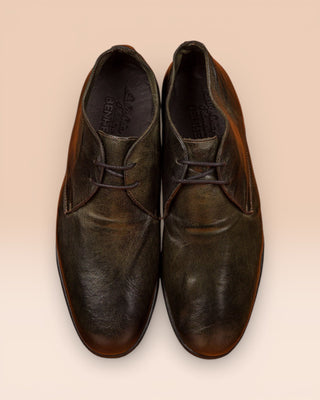 Benheart Amato 5999 men's lace-up leather Derby shoes in Bosco color, top view.