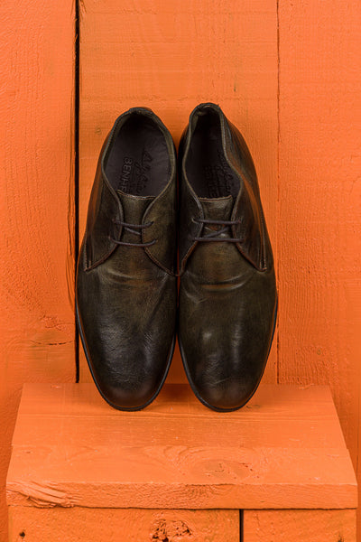 Benheart Amato 5999 men's lace-up leather Derby shoes in Bosco color, top view.