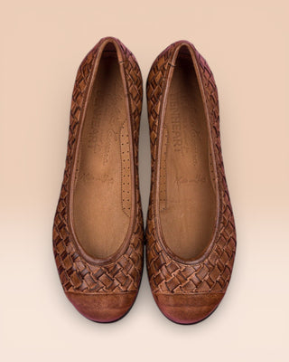 Braided Buffalo Leather Ballet Flats - PAGNINI B971