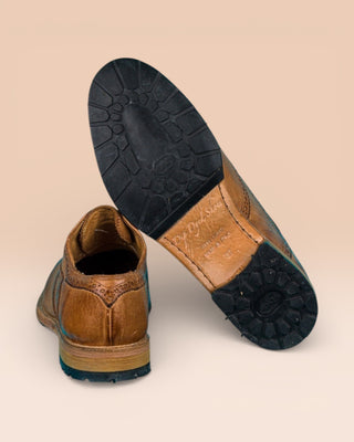 Buffalo Leather Slip-On Brogue Shoes - MARTELLI D530