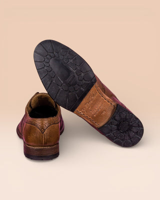 Buffalo Leather Slip-On Brogue Shoes - MARTELLI D530