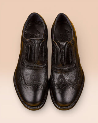 Buffalo Leather Slip-On Brogue Shoes - MARTELLI D530