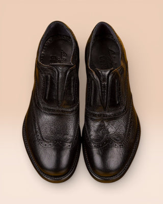 Buffalo Leather Slip-On Brogue Shoes - MARTELLI D530